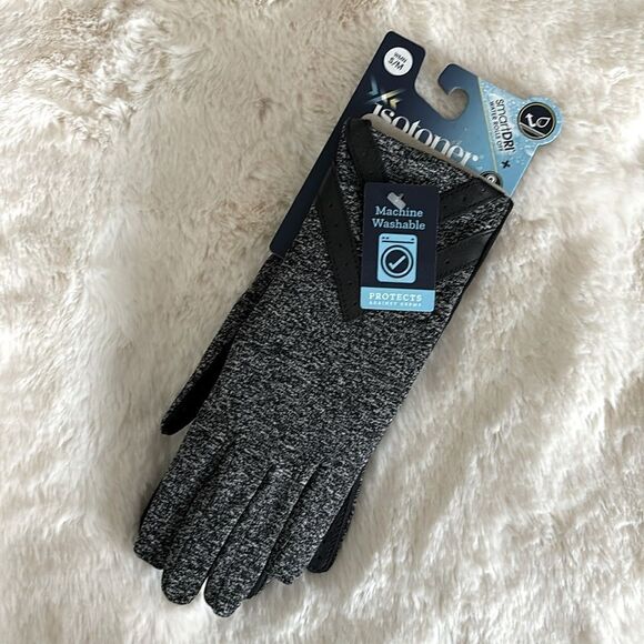 Isotoner Black Gloves with Touchscreen Compatibility - Picture 1 of 4